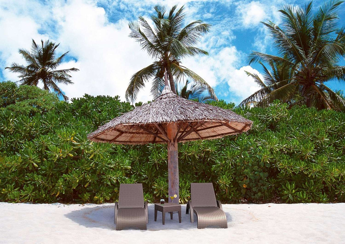 Siesta Resin Rattan Sun Lounger 3 Piece Package with Miami Side Table