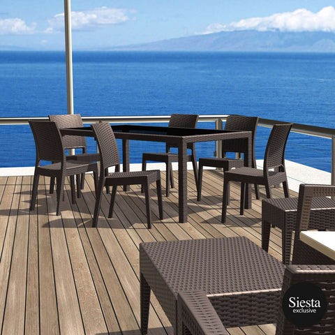 Siesta Tahiti 6 Seater Resin Rattan Dining Setting with Florida Chair