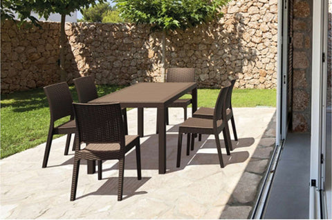 Siesta 7 Piece Resin Rattan Dining Setting with Florida Chair