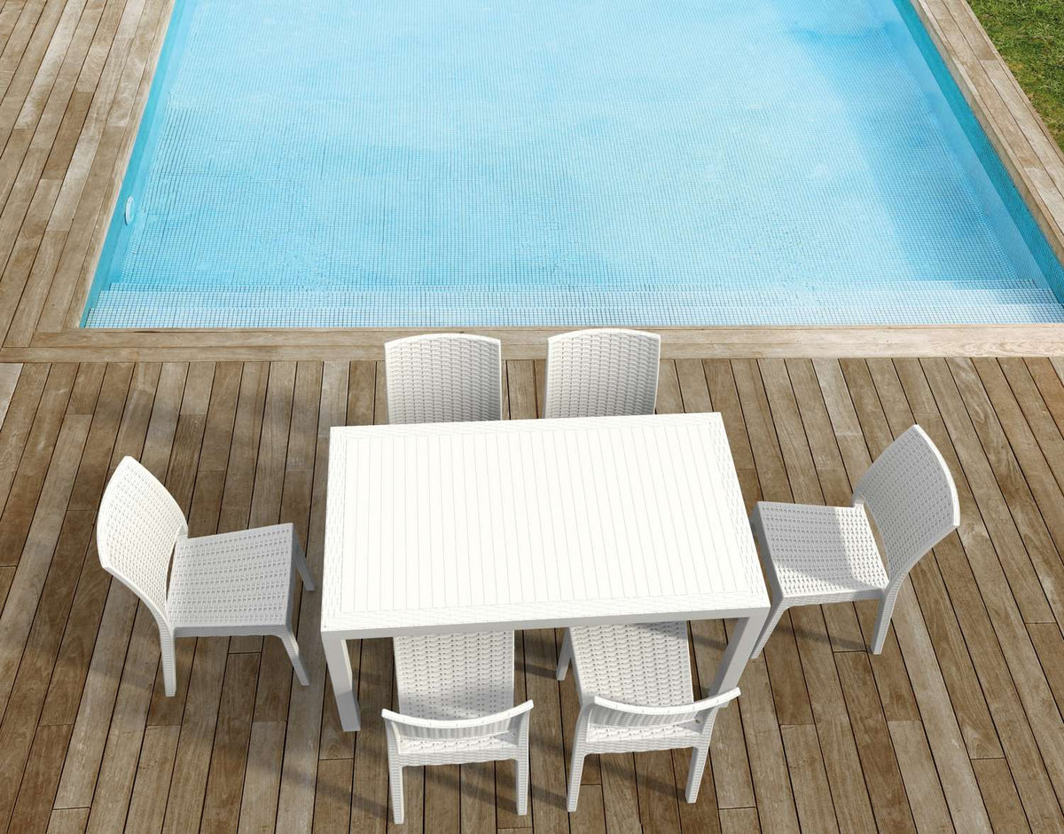 Siesta 7 Piece Resin Rattan Dining Setting with Florida Chair