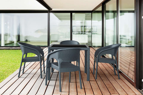Siesta 4 Piece Balcony Setting with Panama Arm Chair