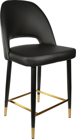 Durafurn Semifreddo Counter Stool with Black Metal 650h Legs