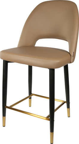 Durafurn Semifreddo Counter Stool with Black Metal 650h Legs