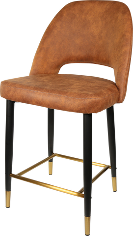 Durafurn Semifreddo Counter Stool with Black Metal 650h Legs