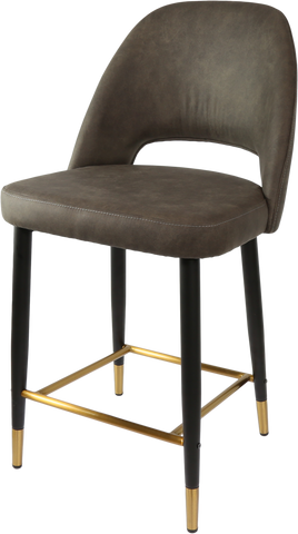 Durafurn Semifreddo Counter Stool with Black Metal 650h Legs