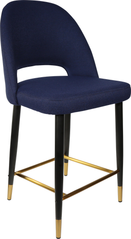Durafurn Semifreddo Counter Stool with Black Metal 650h Legs