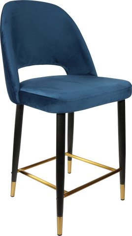 Durafurn Semifreddo Counter Stool with Black Metal 650h Legs