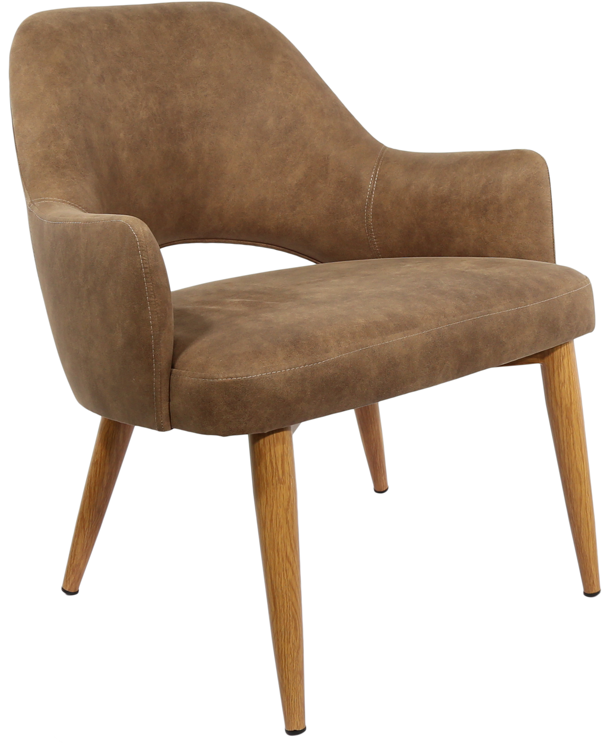 Durafurn BonBon Armchair - Metal Timber Image Base - Natural Oak