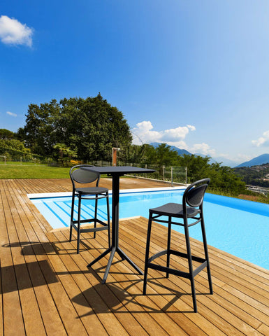 Siesta Sky Bar Table 3 Piece Set with Marcel 75 Bar Stools