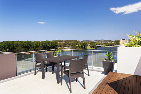 Siesta 5 Piece Resin Rattan Outdoor Dining Setting