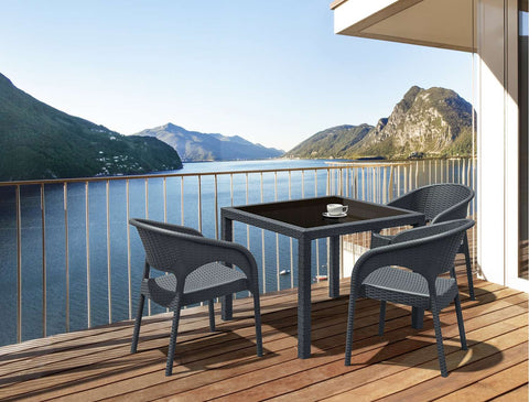 Siesta 4 Piece Balcony Setting with Panama Arm Chair