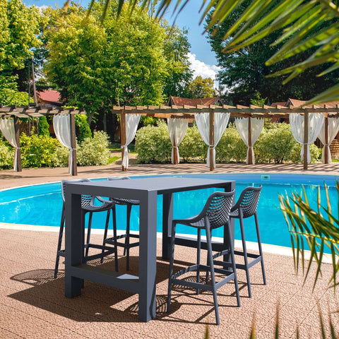 Siesta 5 Piece Outdoor Bar Table Setting with Air Bar Stools