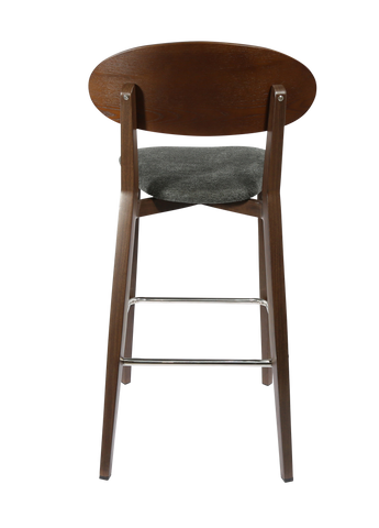 Durafurn Atlanta Barstool - Narrow Ply Backrest - Oak Frame/Black Vinyl Seat & Ply Backrest