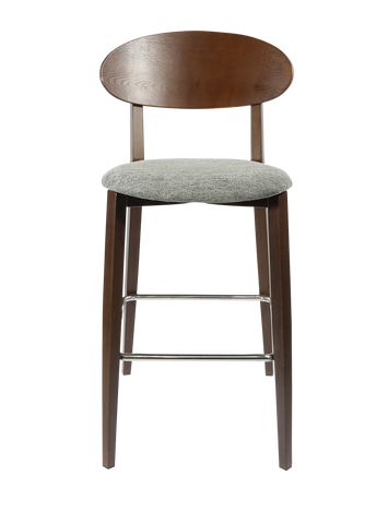 Durafurn Atlanta Barstool - Narrow Ply Backrest - Oak Frame/Black Vinyl Seat & Ply Backrest