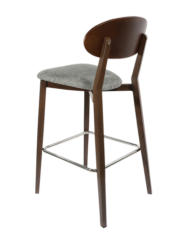 Durafurn Atlanta Barstool - Narrow Ply Backrest - Oak Frame/Black Vinyl Seat & Ply Backrest