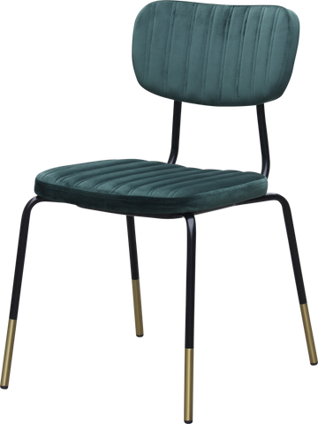 Durafurn Tiramisu Chair - Black Frame with Brass Tip / Upholstered