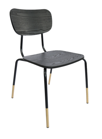 Durafurn Tiramisu Chair - Black Frame with Brass Tip / Ply