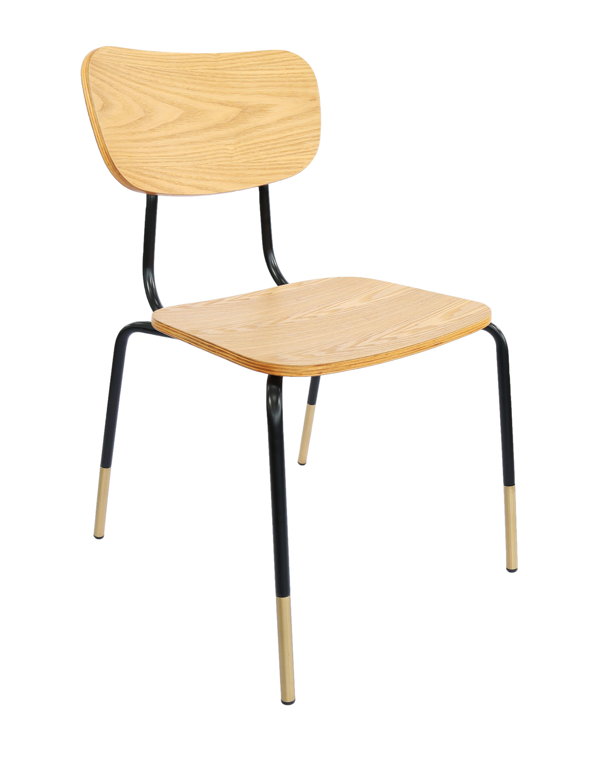 Durafurn Tiramisu Chair - Black Frame with Brass Tip / Ply