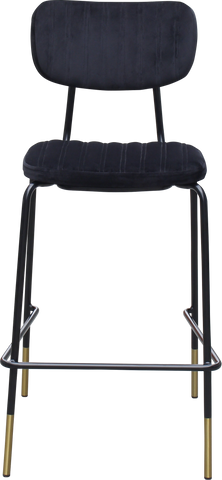 Durafurn Tiramisu Barstool - Black Frame with Brass Tip / Upholstered