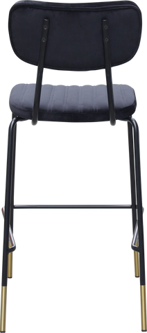 Durafurn Tiramisu Barstool - Black Frame with Brass Tip / Upholstered