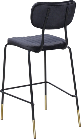 Durafurn Tiramisu Barstool - Black Frame with Brass Tip / Upholstered