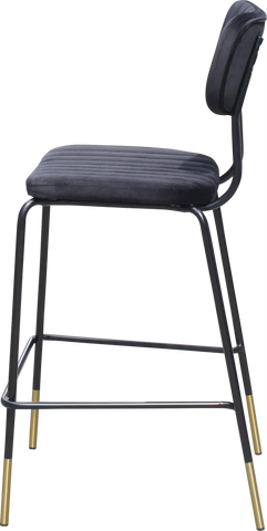 Durafurn Tiramisu Barstool - Black Frame with Brass Tip / Upholstered