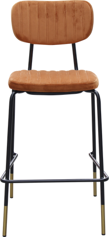 Durafurn Tiramisu Barstool - Black Frame with Brass Tip / Upholstered