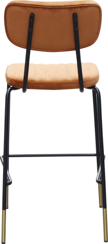 Durafurn Tiramisu Barstool - Black Frame with Brass Tip / Upholstered