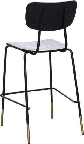 Durafurn Tiramisu Barstool - Black Frame with Brass Tip / Ply