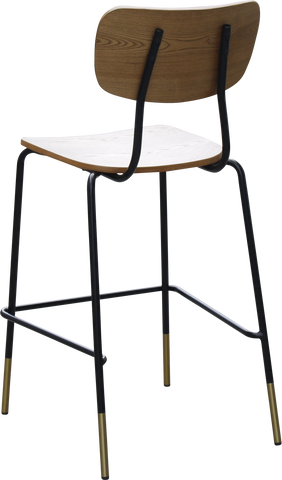 Durafurn Tiramisu Barstool - Black Frame with Brass Tip / Ply