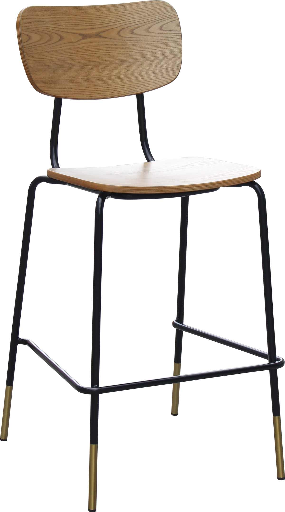 Durafurn Tiramisu Barstool - Black Frame with Brass Tip / Ply