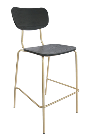 Durafurn Tiramisu Barstool - Brass Frame / Black Ply