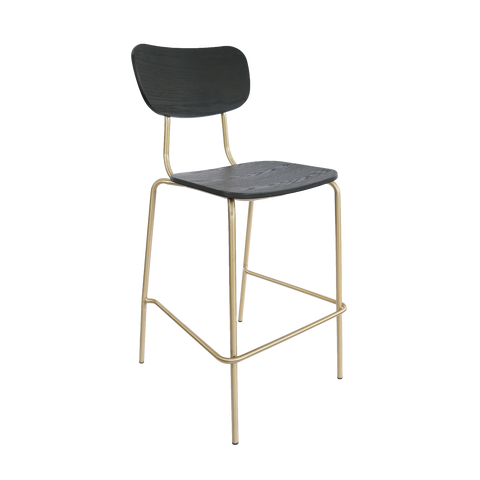 Durafurn Tiramisu Barstool - Brass Frame / Black Ply