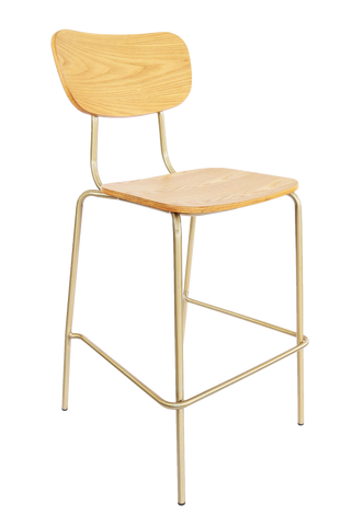 Durafurn Tiramisu Barstool - Brass Frame / Black Ply