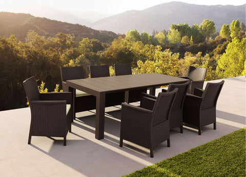 Siesta Vegas Table Outdoor 8 Seater Dining Setting with California Arm Chairs